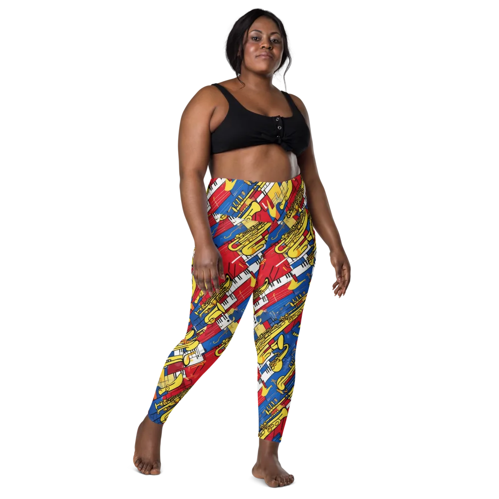Sonic Geometry on Leggings with Pockets — Front