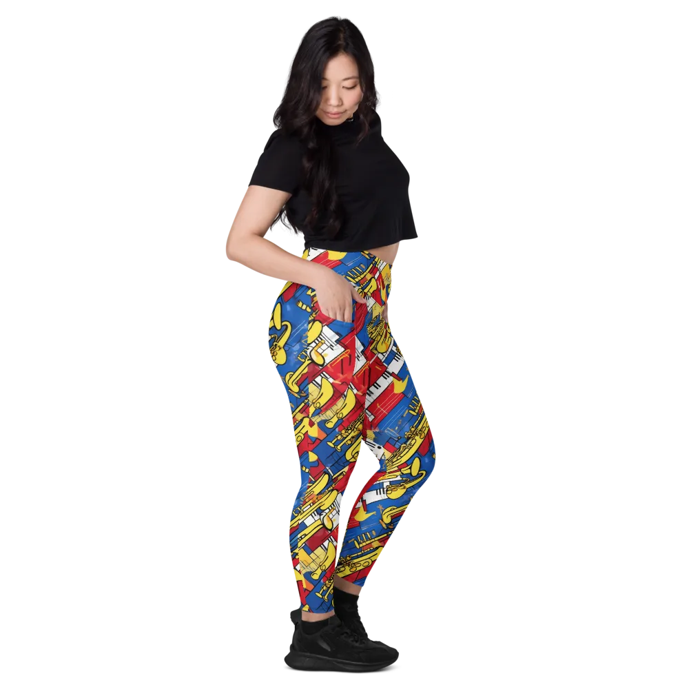 Sonic Geometry on Leggings with Pockets — Right