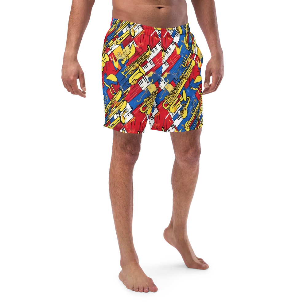 Sonic Geometry on Swim Trunks — Front