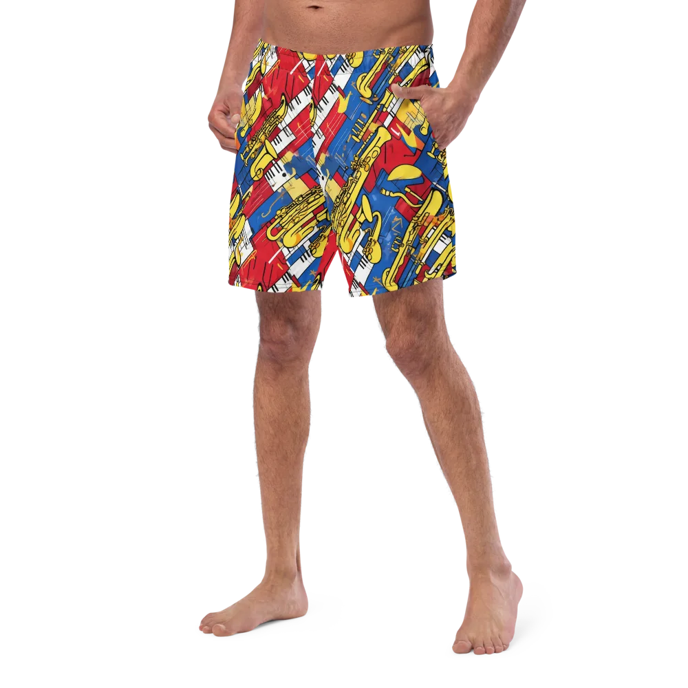 Sonic Geometry on Swim Trunks — Left Front