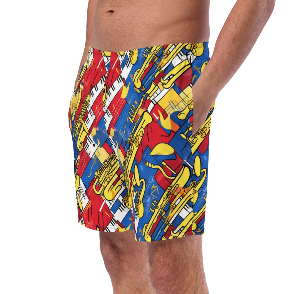 Sonic Geometry on Swim Trunks — Left Front