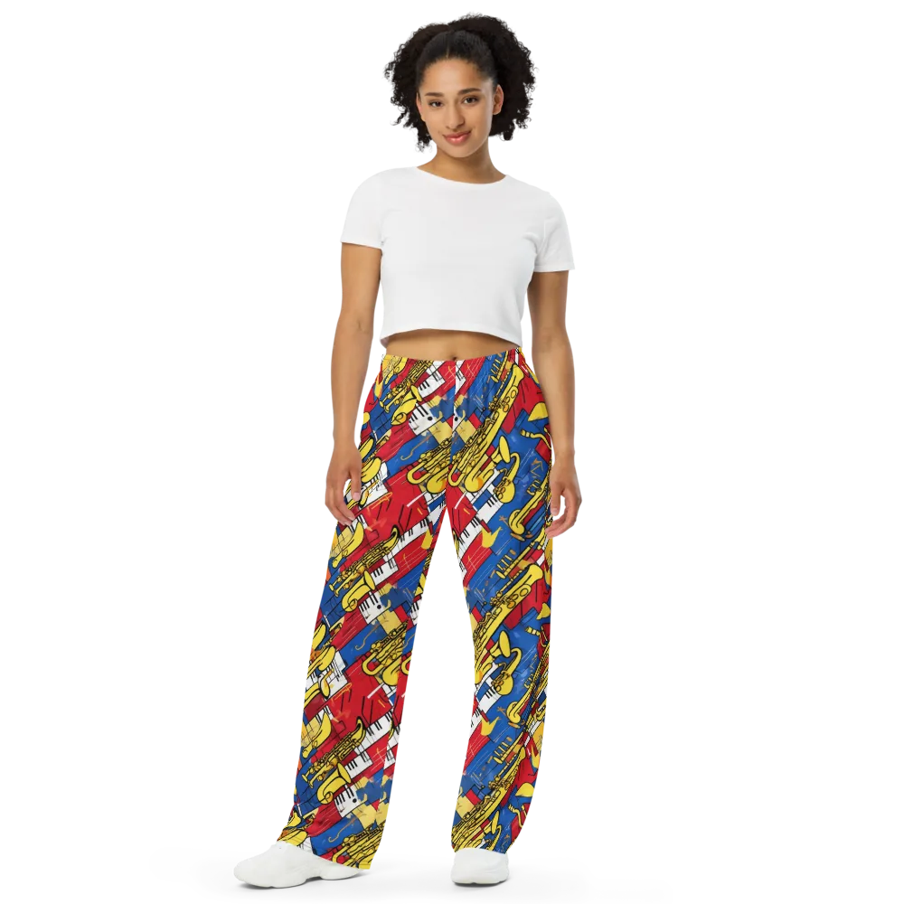 Sonic Geometry on Wide-Leg Pants — Front