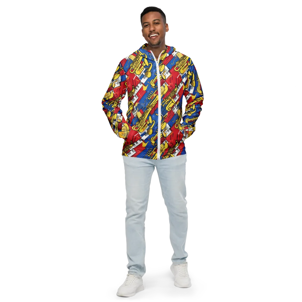 Sonic Geometry on Men's Windbreaker — Front
