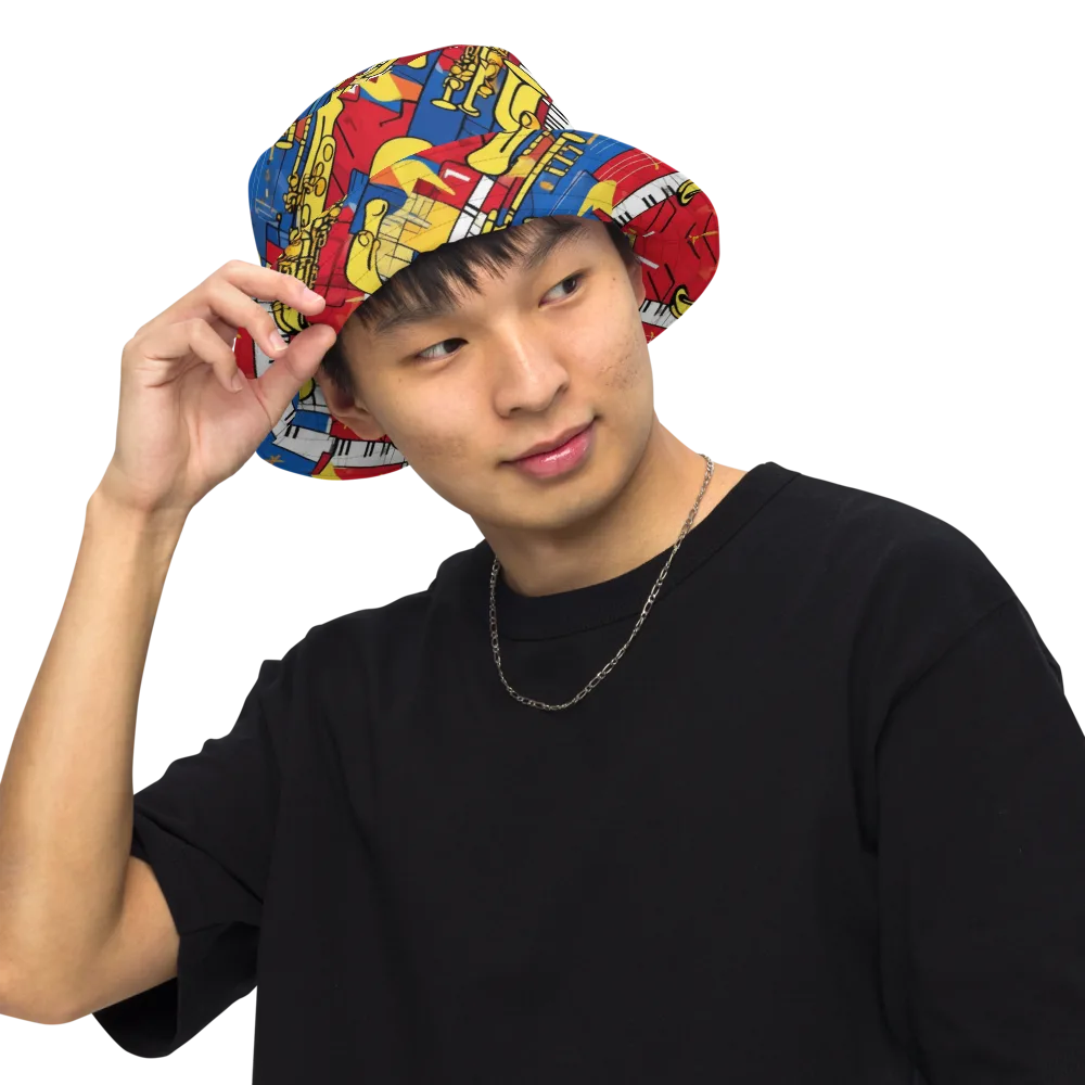 Sonic Geometry on Reversible Bucket Hat — Front Inside