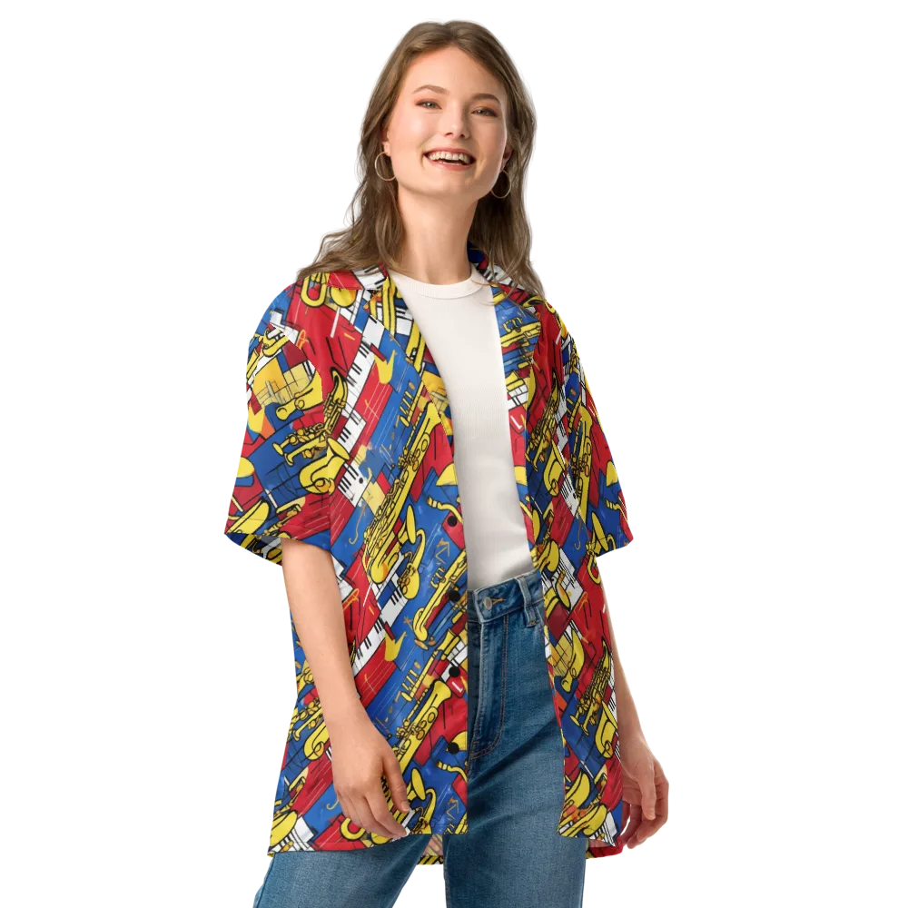 Sonic Geometry on Button Shirt — Front