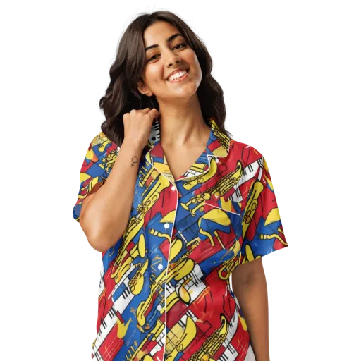 Sonic Geometry on a Women's Short Sleeve Pajama Top