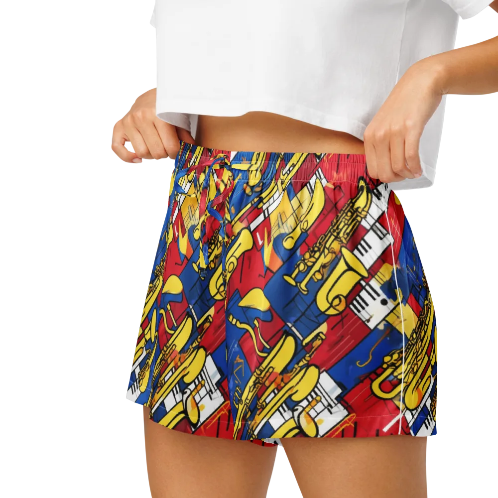 Sonic Geometry on Women's Pajama Shorts — Left