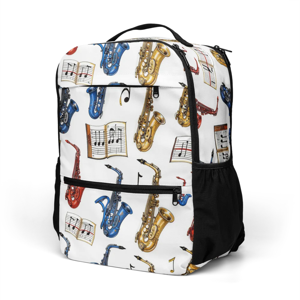 Saxophone Serenade on Utility Backpack — Left Front