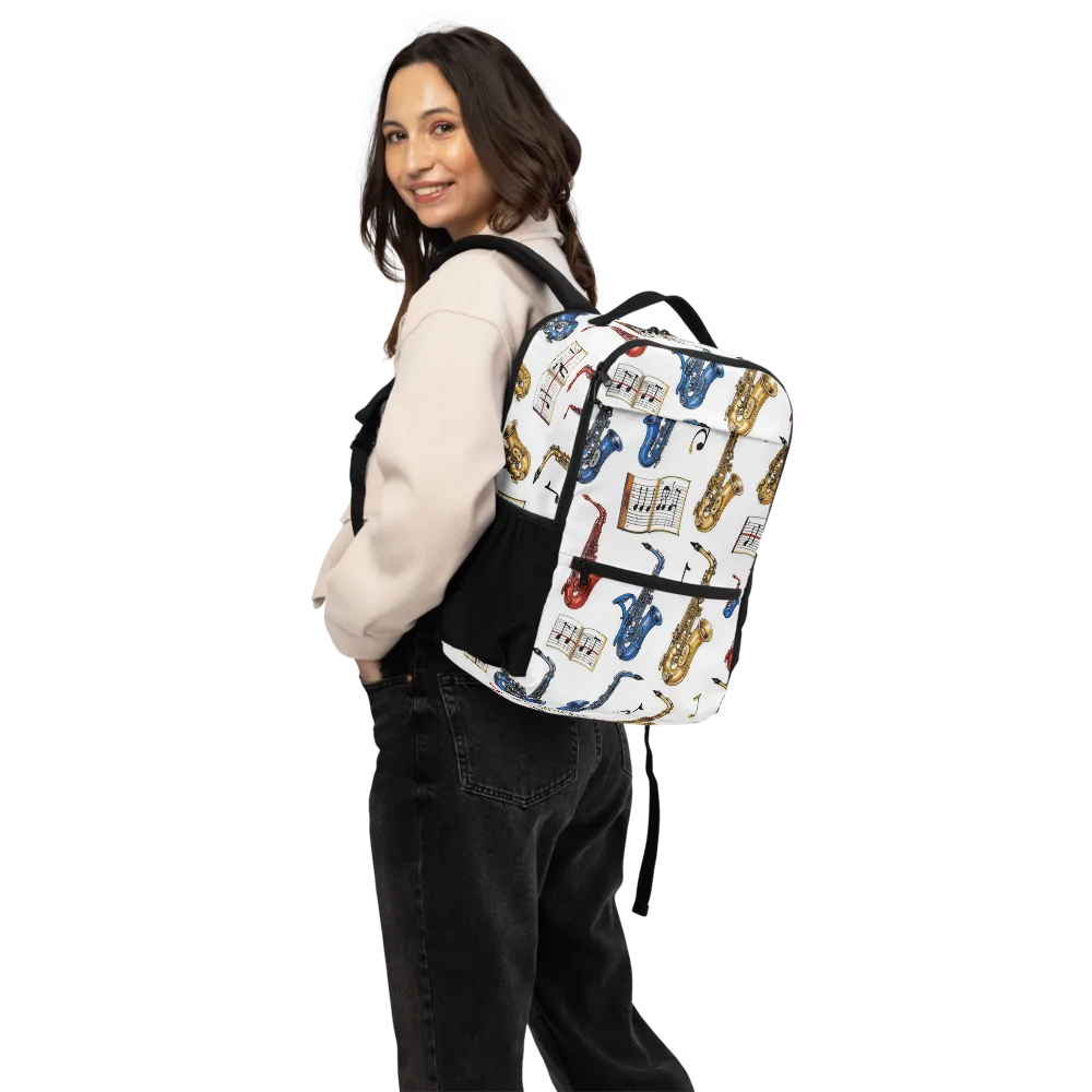Saxophone Serenade on Utility Backpack — Back