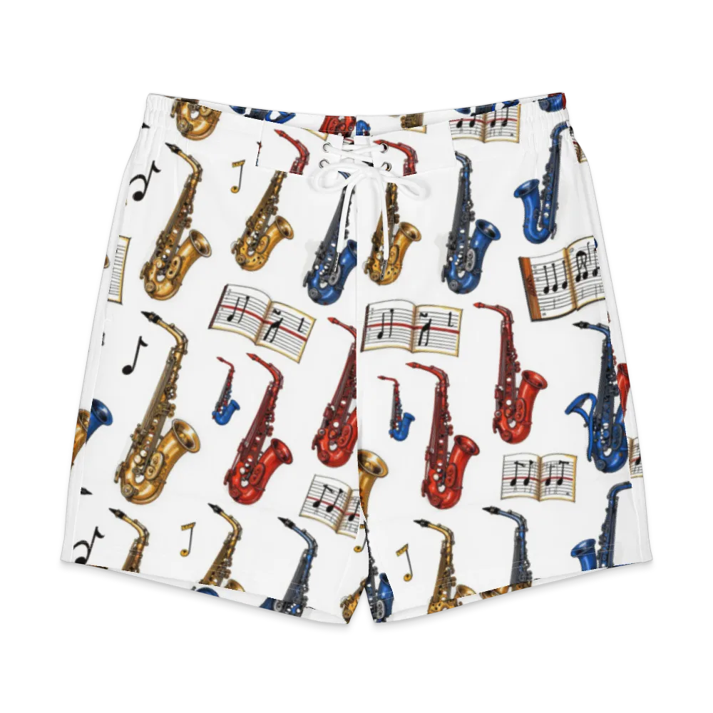 Saxophone Serenade on Men's Board Shorts — Front