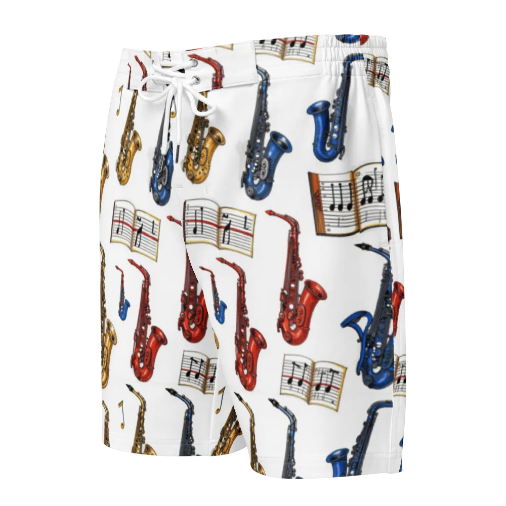 Saxophone Serenade on Men's Board Shorts — Front