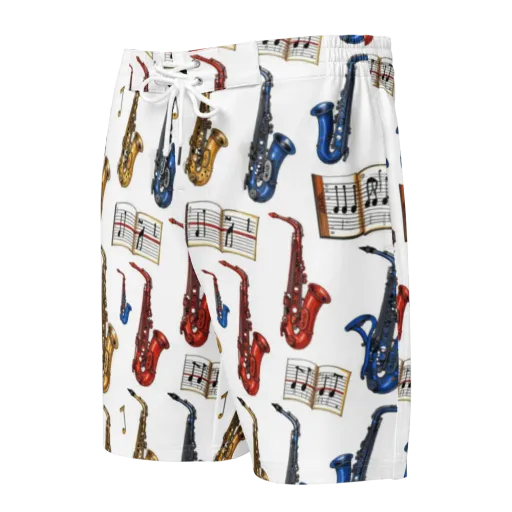 Saxophone Serenade on a Men's Board Shorts