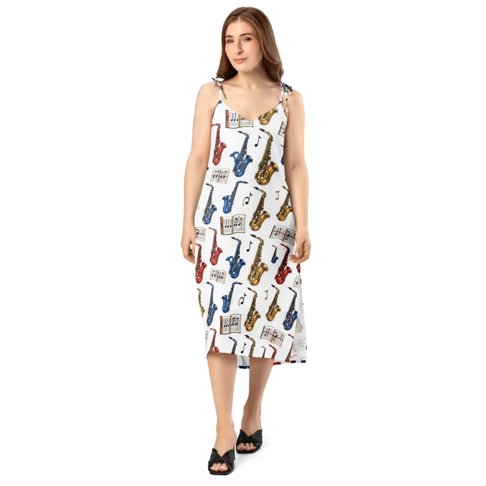 Saxophone Serenade on Slip Dress — Front