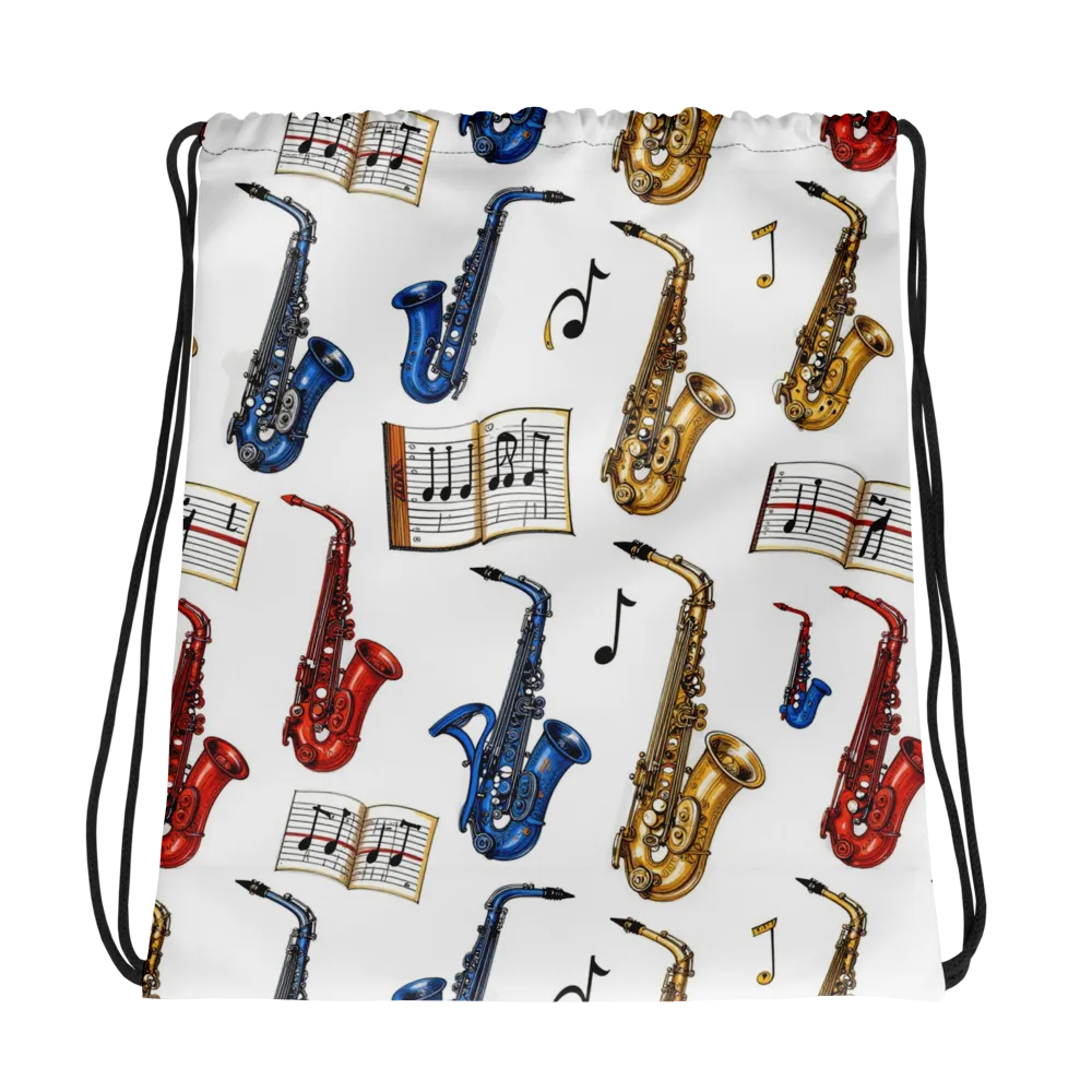 Saxophone Serenade on Drawstring Bag — Photo