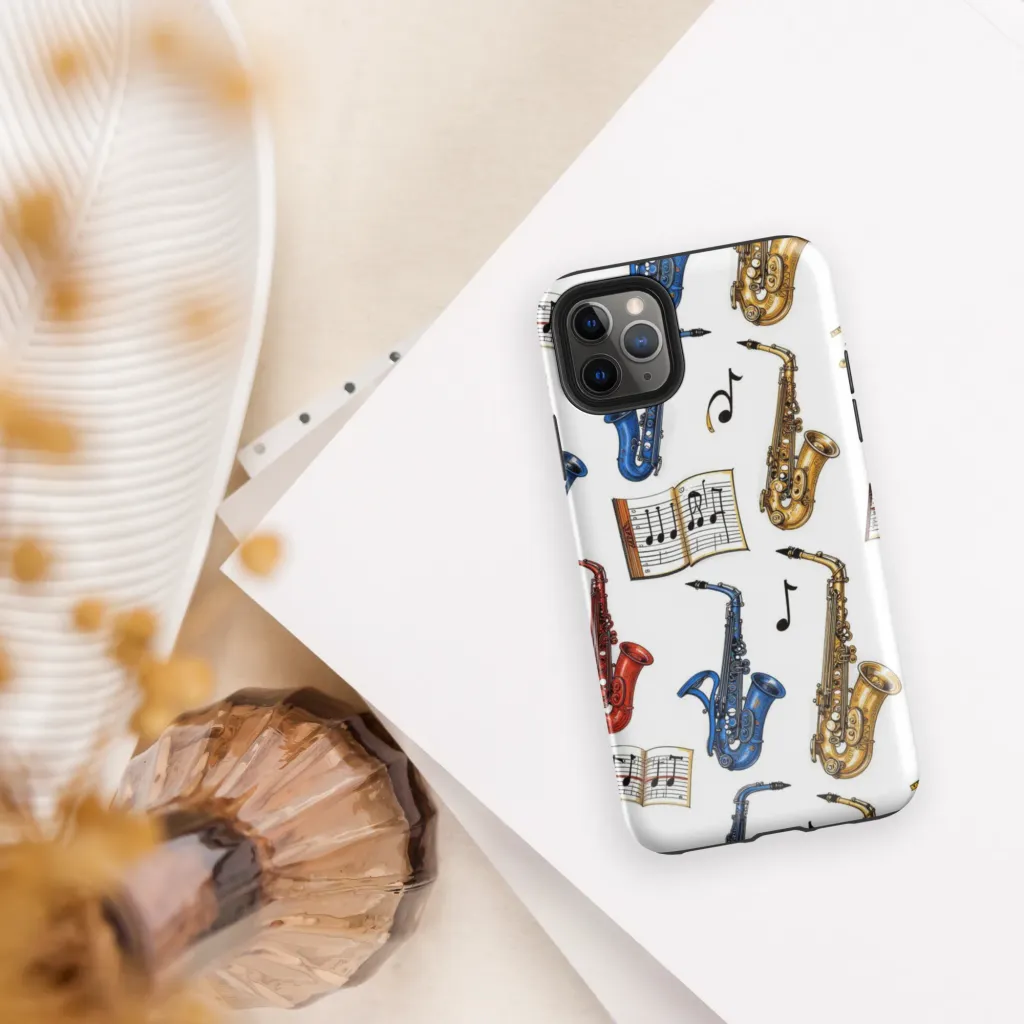 Saxophone Serenade on Tough Case for iPhone® — Front