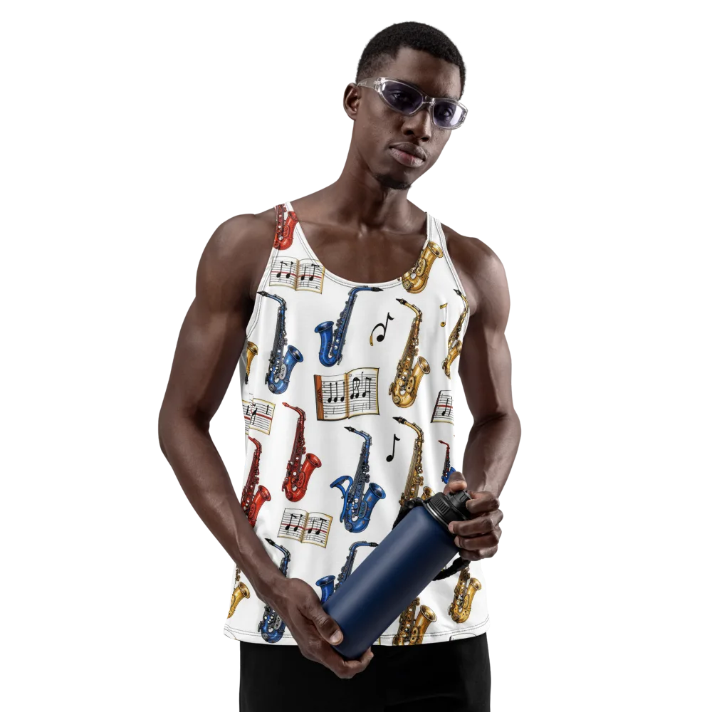 Saxophone Serenade on Men's Tank Top — Front