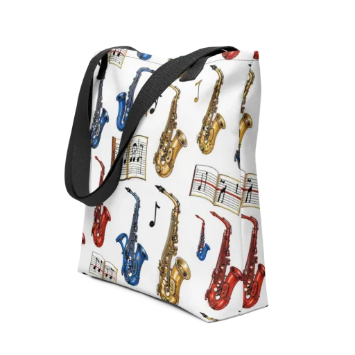 Saxophone Serenade on a Tote Bag