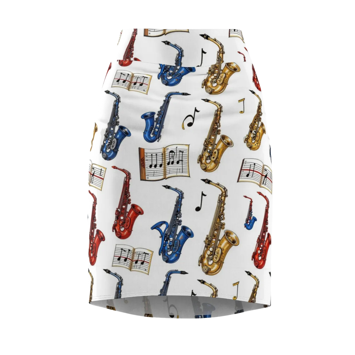 Saxophone Serenade on Pencil Skirt — Front