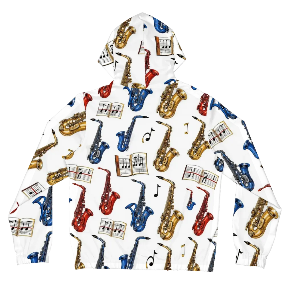 Saxophone Serenade on Women's Full-Zip Hoodie — Back