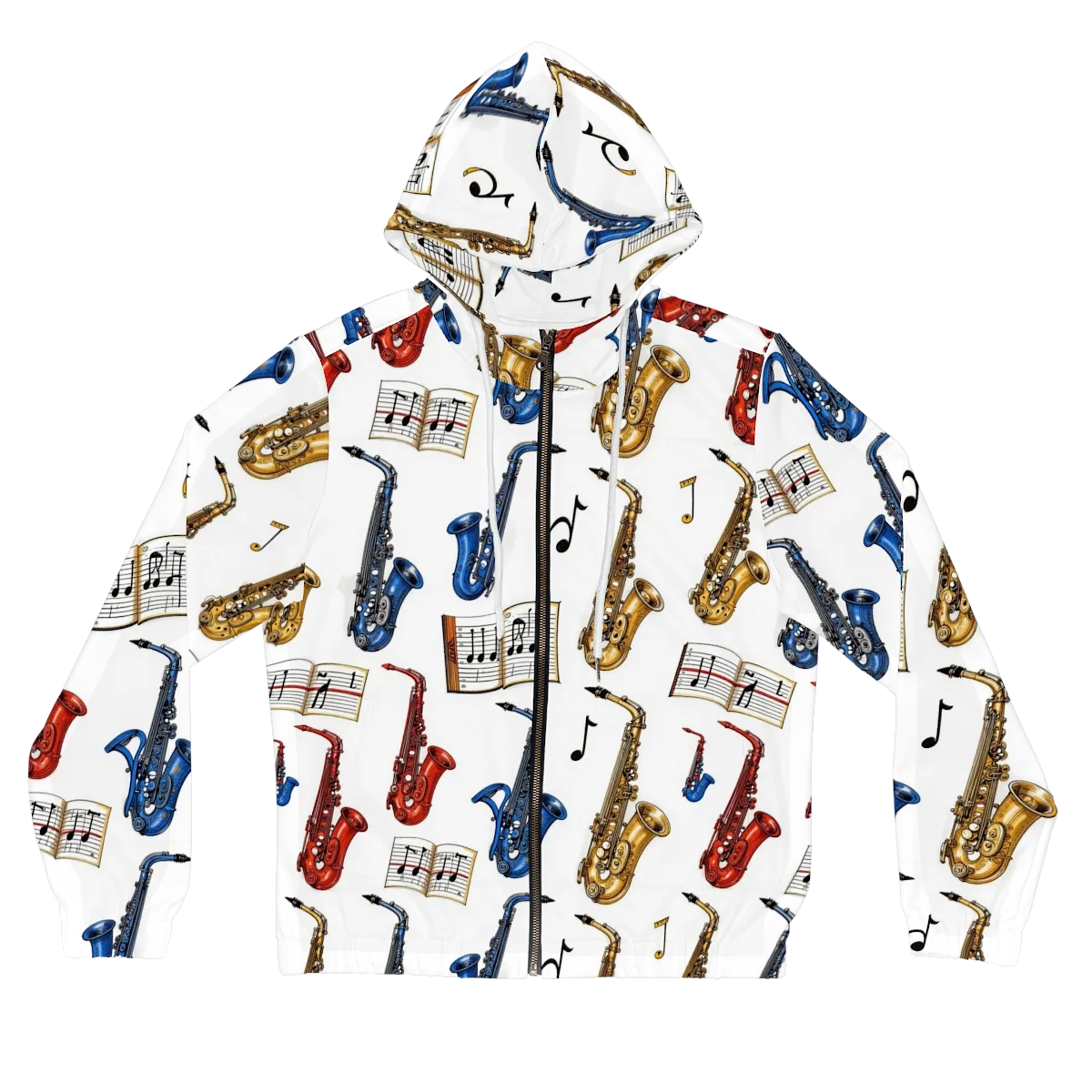 Saxophone Serenade on Women's Full-Zip Hoodie — Front