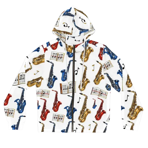 Saxophone Serenade on a Women's Full-Zip Hoodie