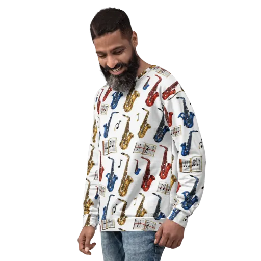 Saxophone Serenade on a Sweatshirt