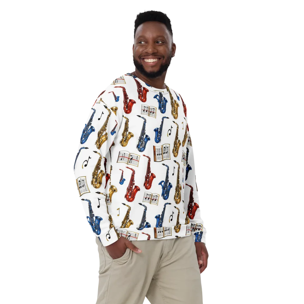 Saxophone Serenade on Sweatshirt — Front