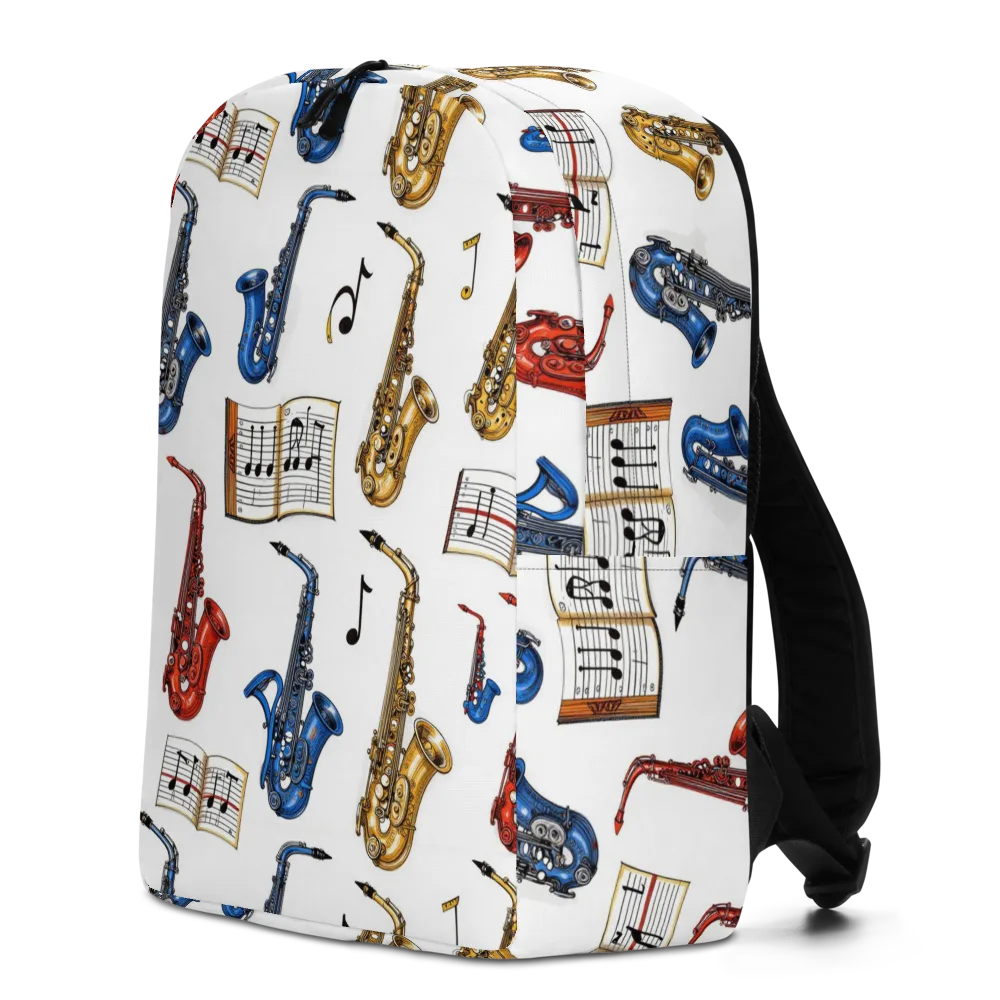 Saxophone Serenade on Minimalist Backpack — Left