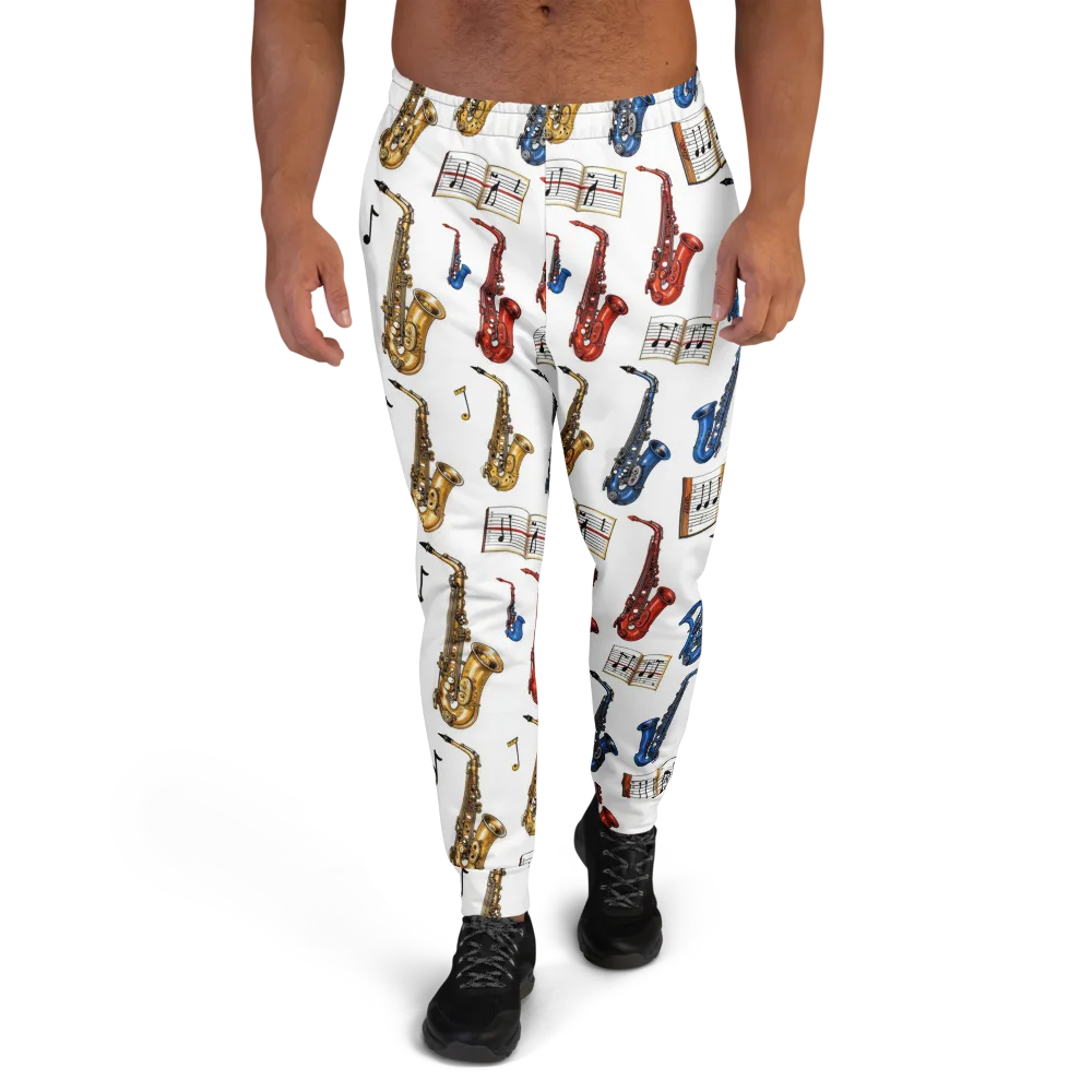 Saxophone Serenade on Men's Joggers — Front