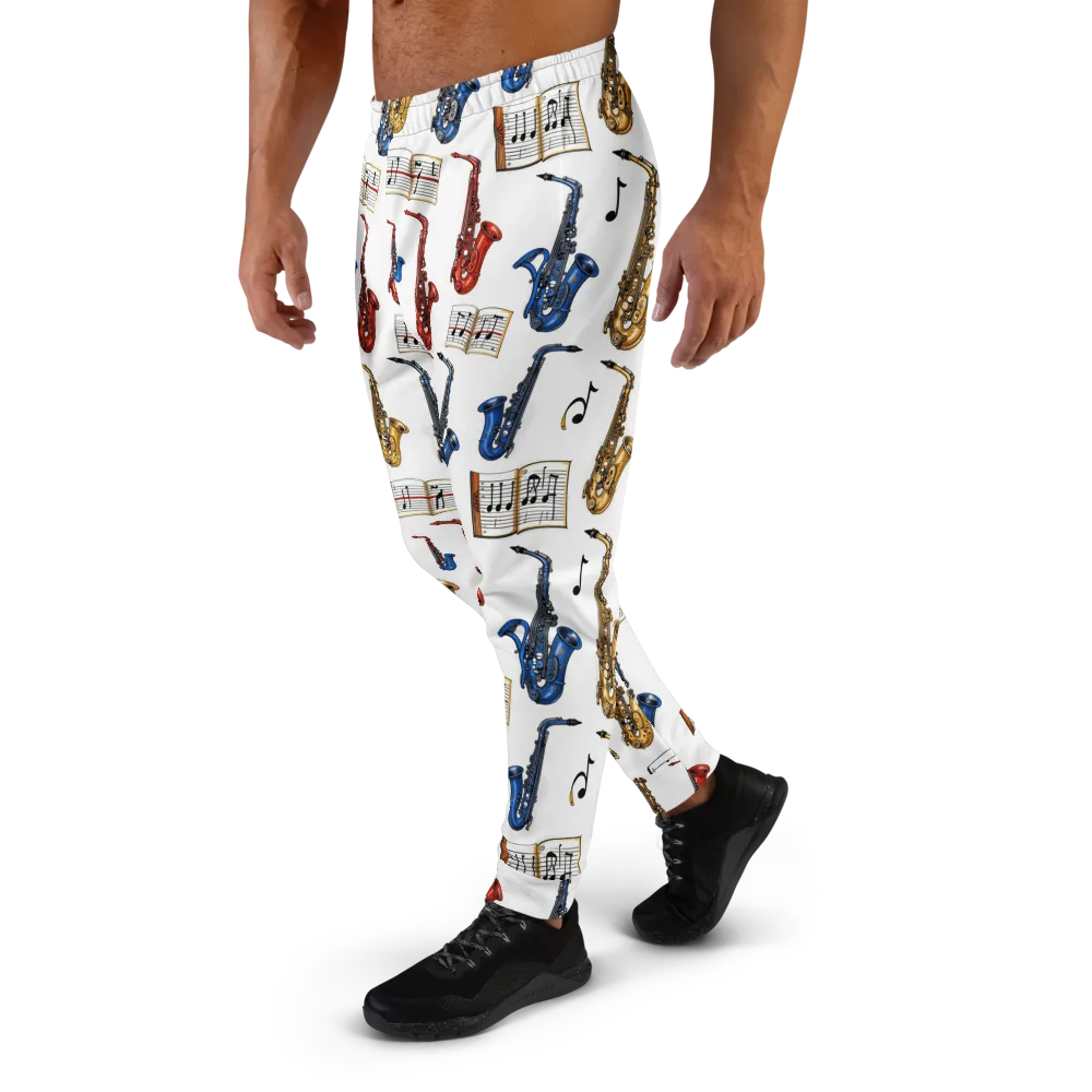 Saxophone Serenade on Men's Joggers — Left