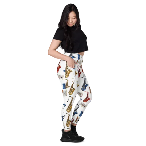 Saxophone Serenade on a Leggings with Pockets