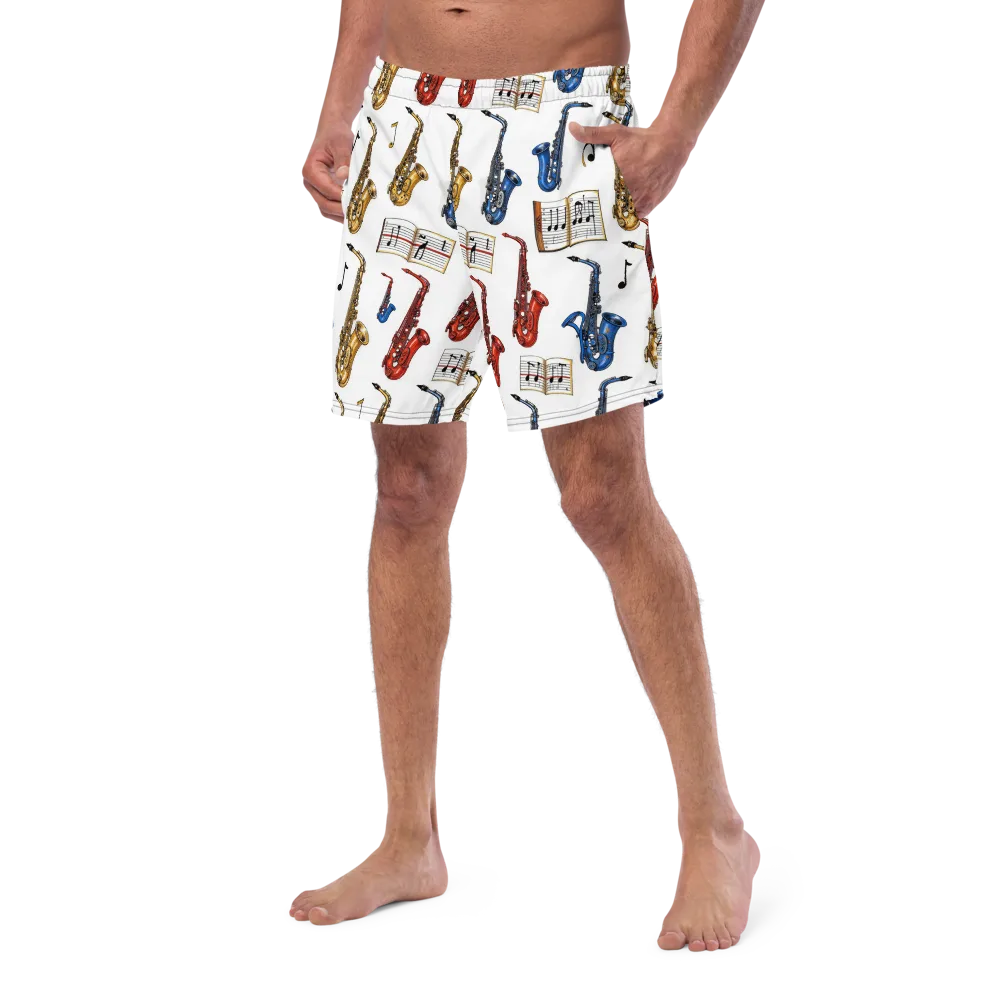 Saxophone Serenade on Swim Trunks — Left Front