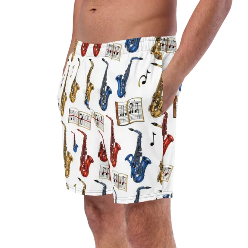 Saxophone Serenade on a Swim Trunks