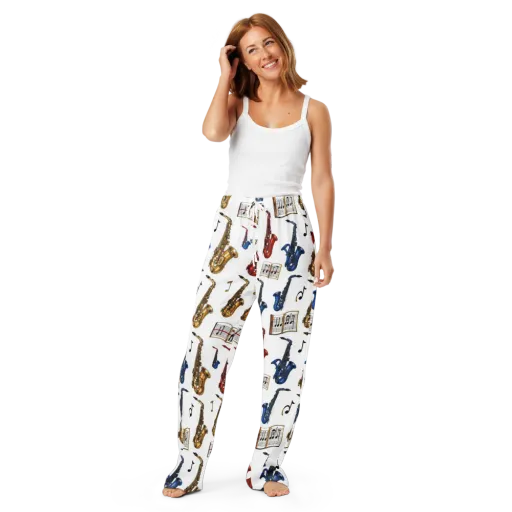Saxophone Serenade on a Women's Pajama Pants