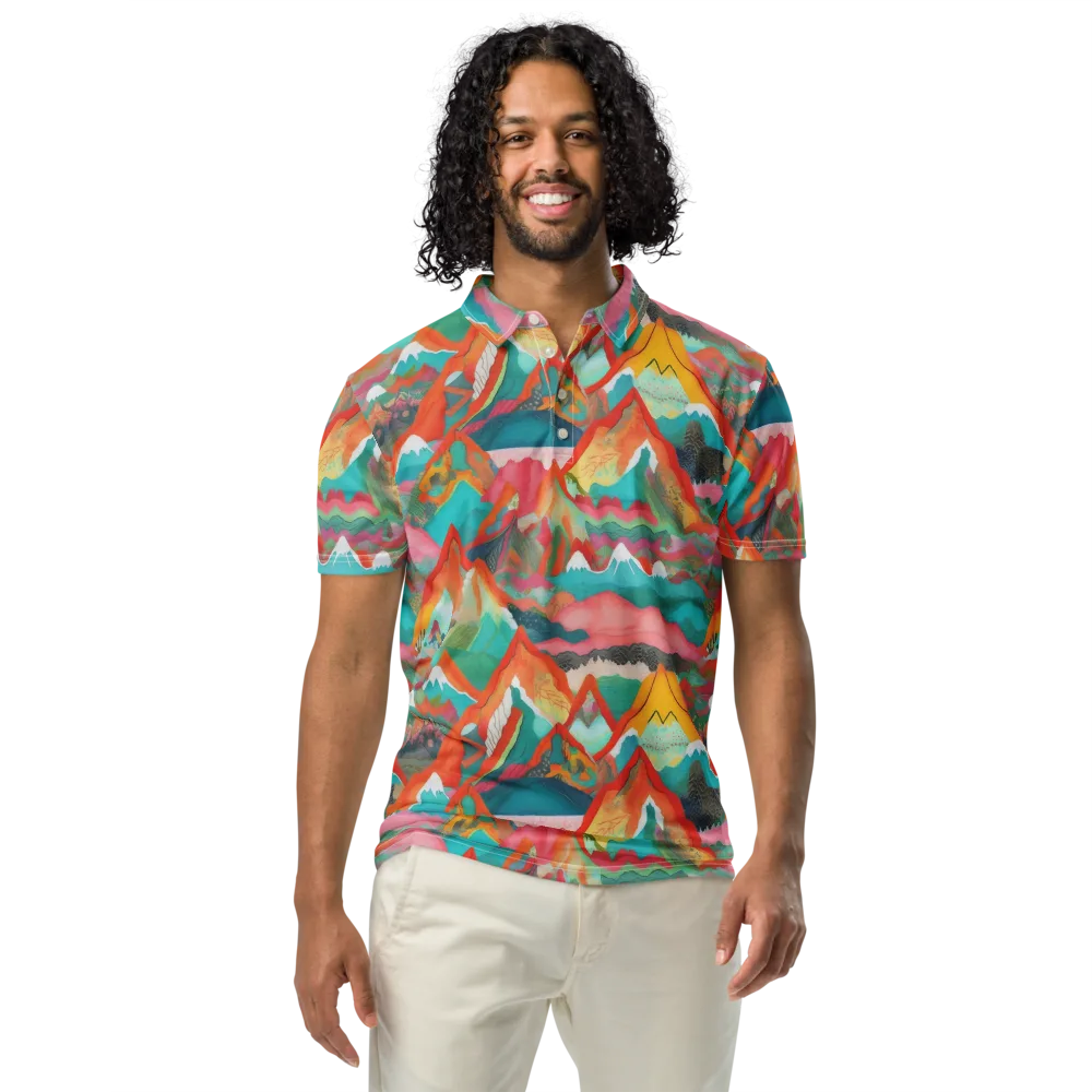 Chromatic Summits on Men's Slim Fit Polo Shirt — Front