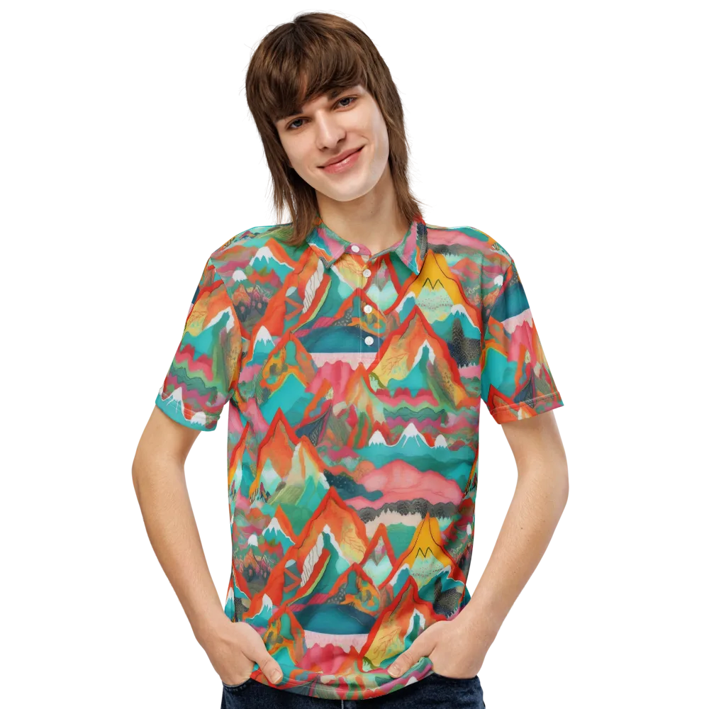 Chromatic Summits on Men's Slim Fit Polo Shirt — Front