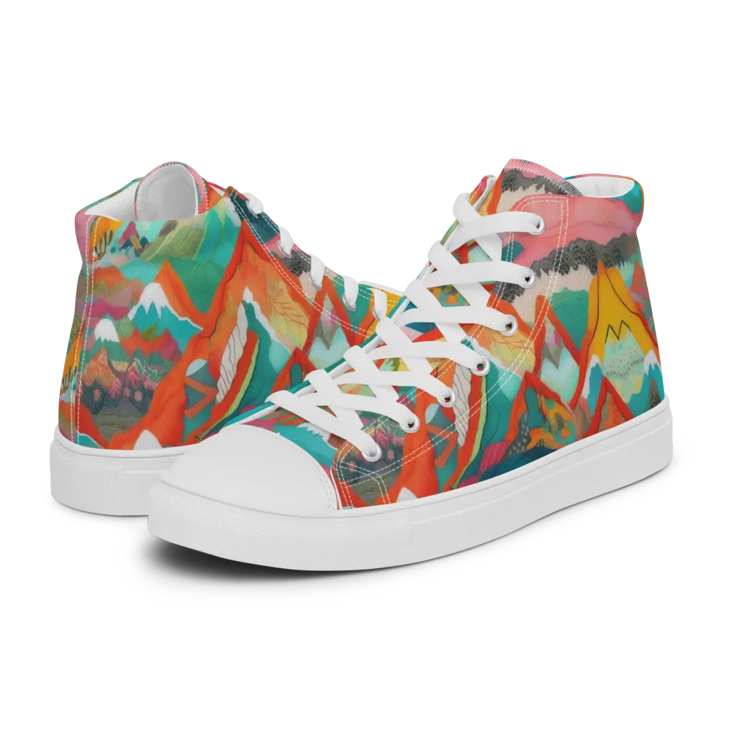 Chromatic Summits on Men's High Top Canvas Shoes — Left