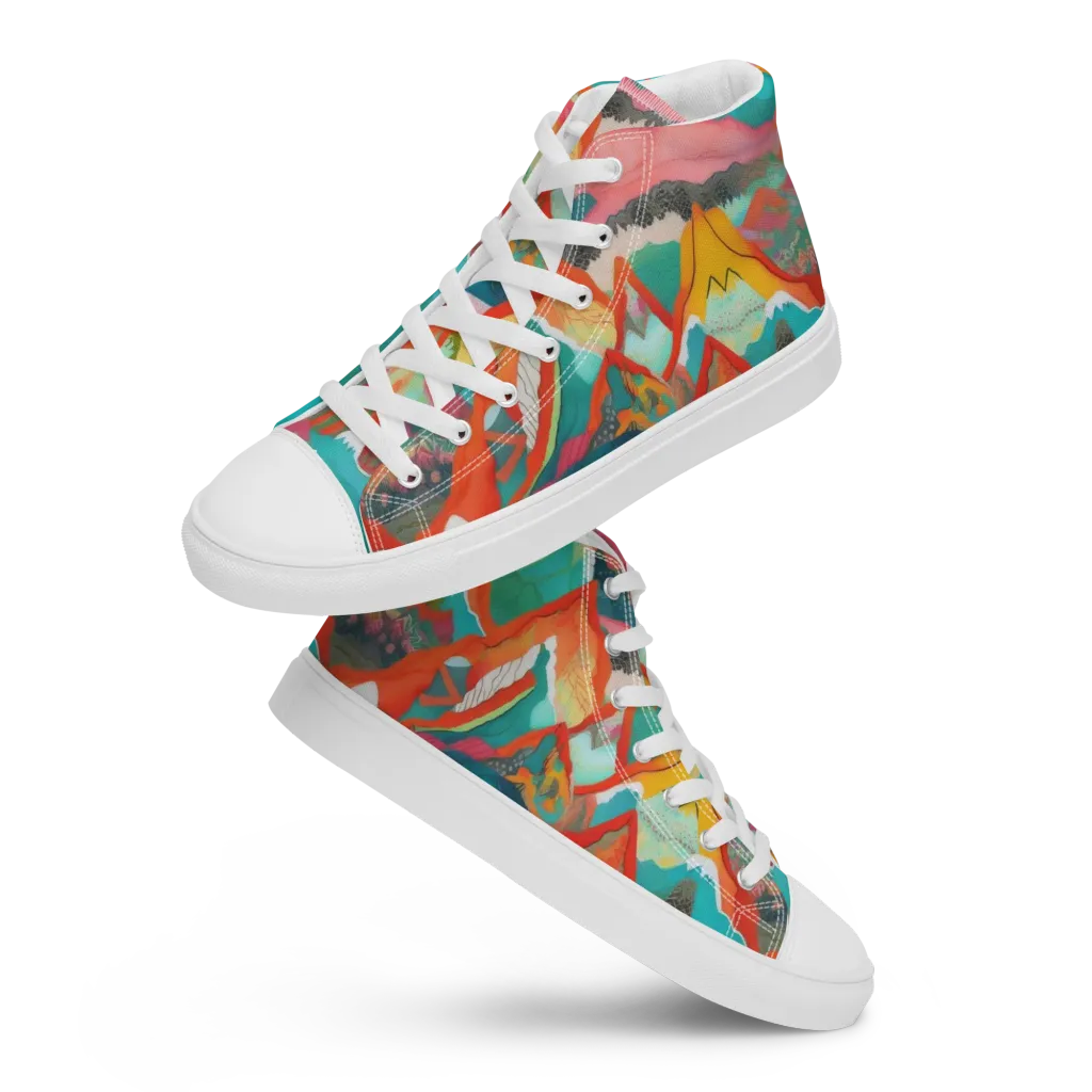 Chromatic Summits on Men's High Top Canvas Shoes — Front
