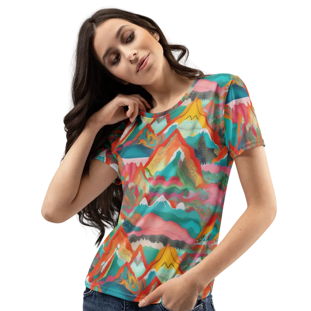 Chromatic Summits on Women's Crew Neck T-Shirt — Left Front