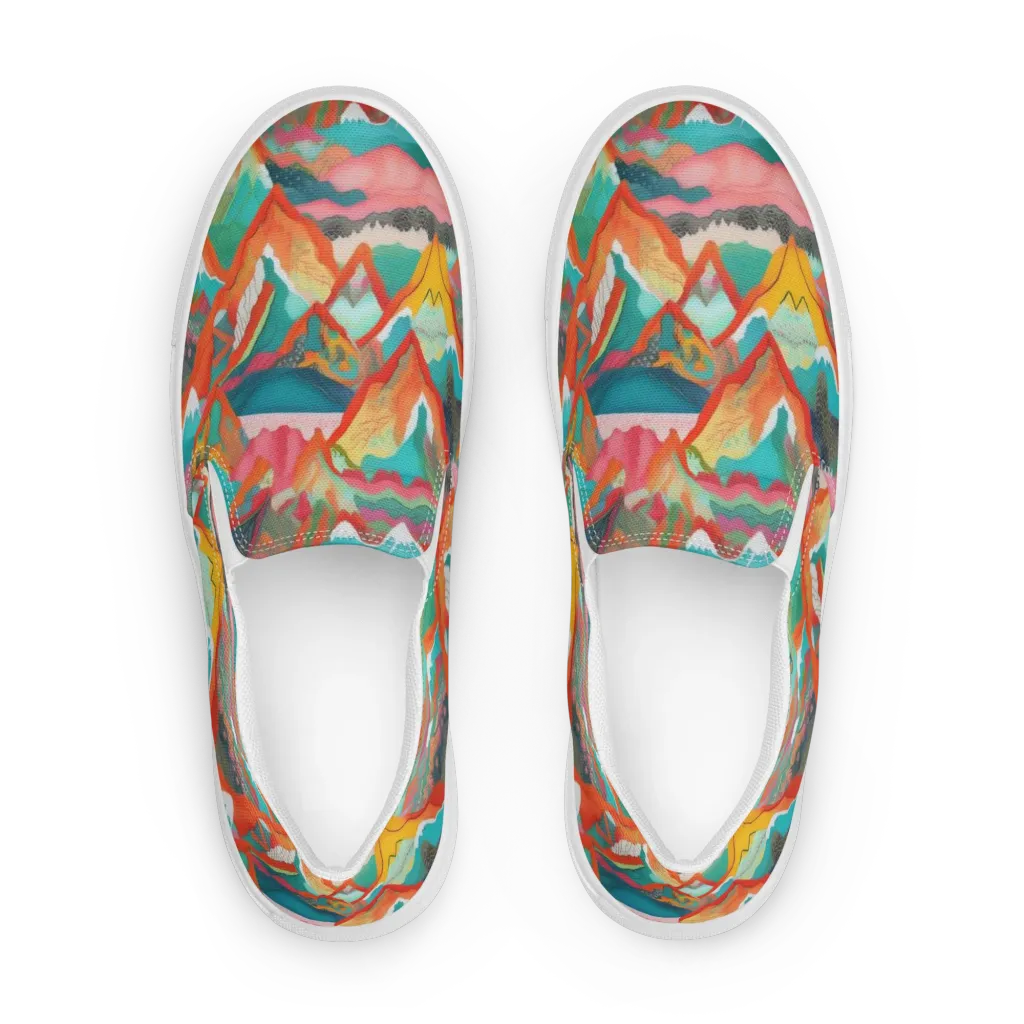 Chromatic Summits on Men's Slip-On Canvas Shoes — Front