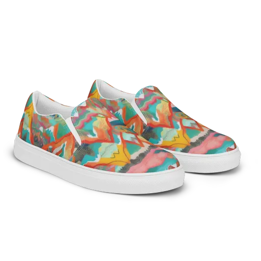 Chromatic Summits on a Men's Slip-On Canvas Shoes