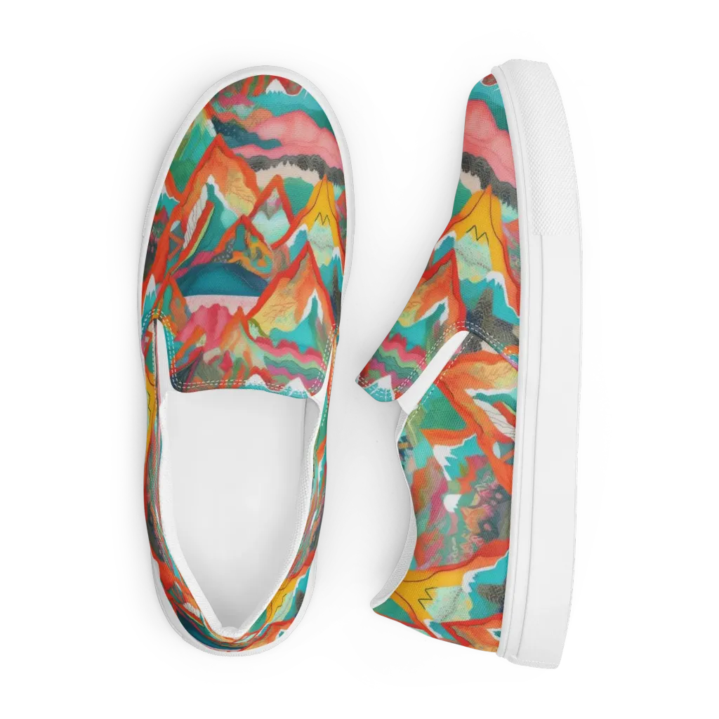 Chromatic Summits on Men's Slip-On Canvas Shoes — Front