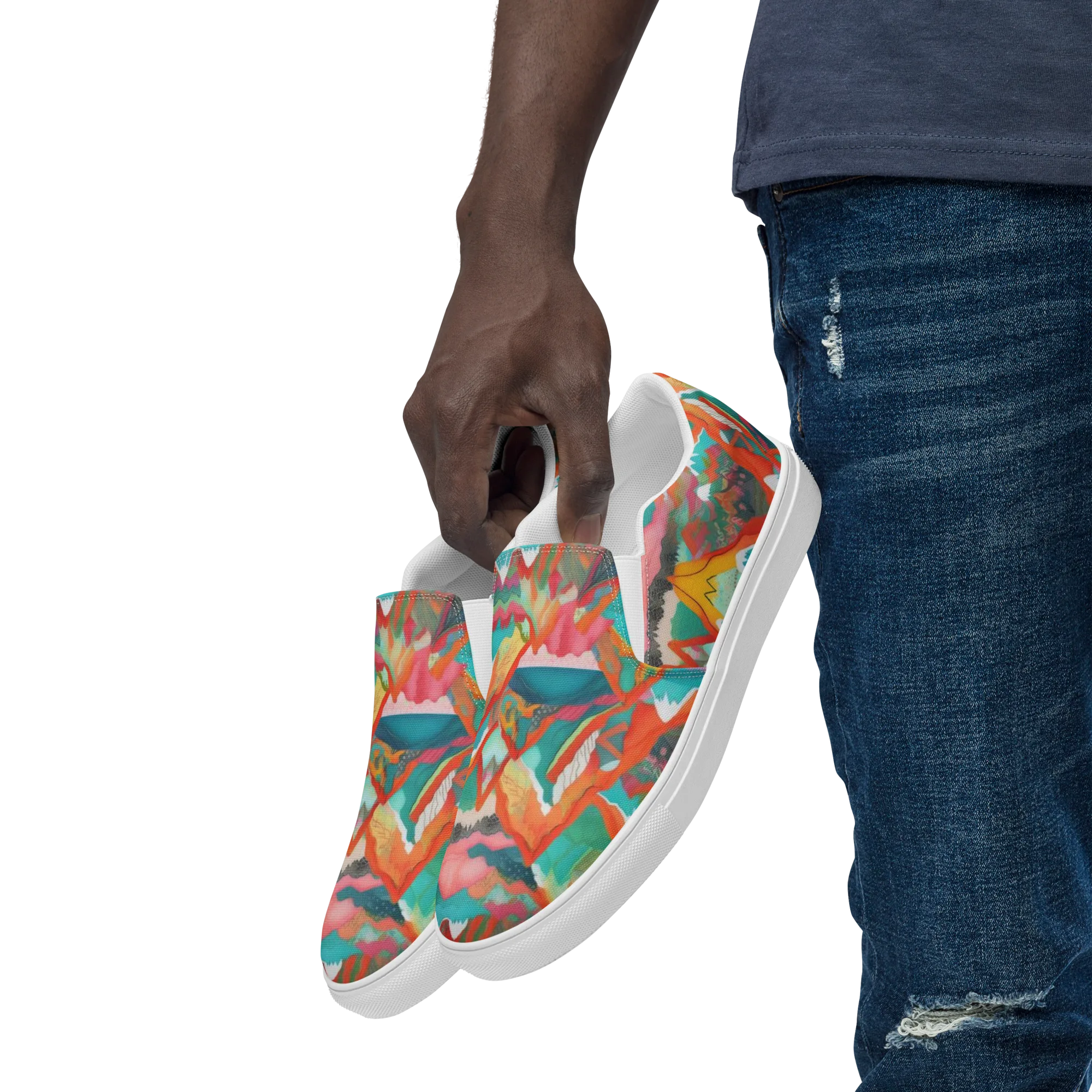 Chromatic Summits on Men's Slip-On Canvas Shoes — Left Front