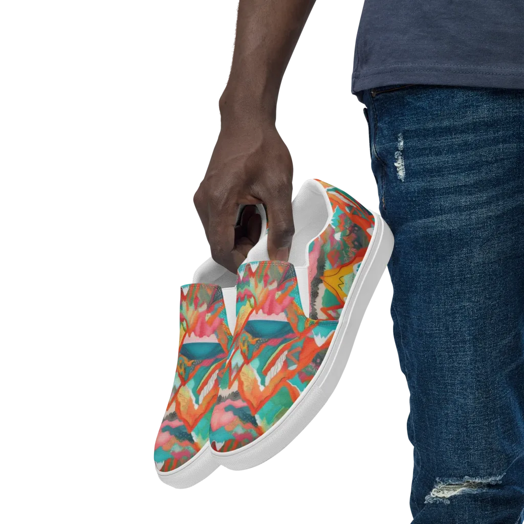 Chromatic Summits on Men's Slip-On Canvas Shoes — Left Front