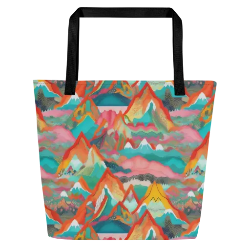 Chromatic Summits on a Large Tote Bag W/ Pocket