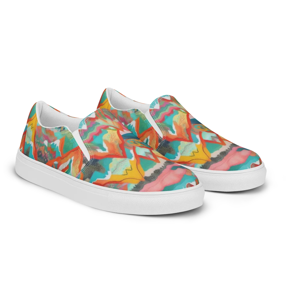 Chromatic Summits on Women's Slip-On Canvas Shoes — Right Front