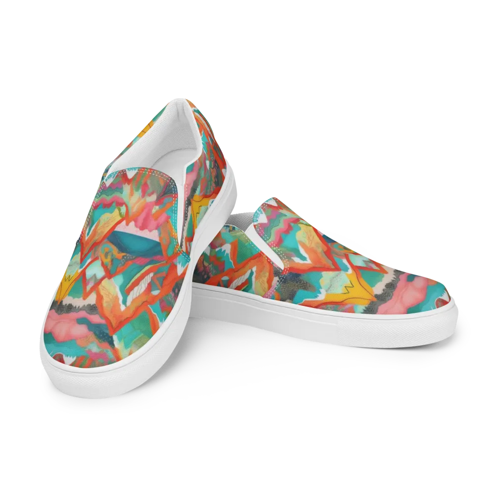 Chromatic Summits on Women's Slip-On Canvas Shoes — Left Front