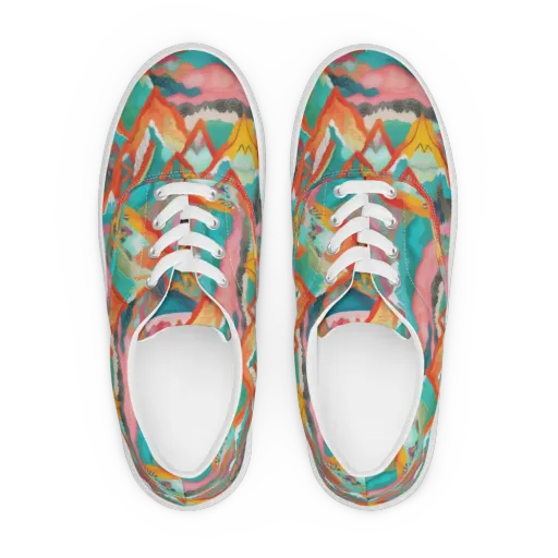 Chromatic Summits on a Men's Lace-Up Canvas Shoes