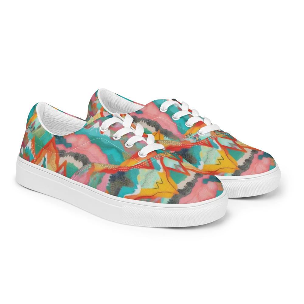 Chromatic Summits on Men's Lace-Up Canvas Shoes — Right Front