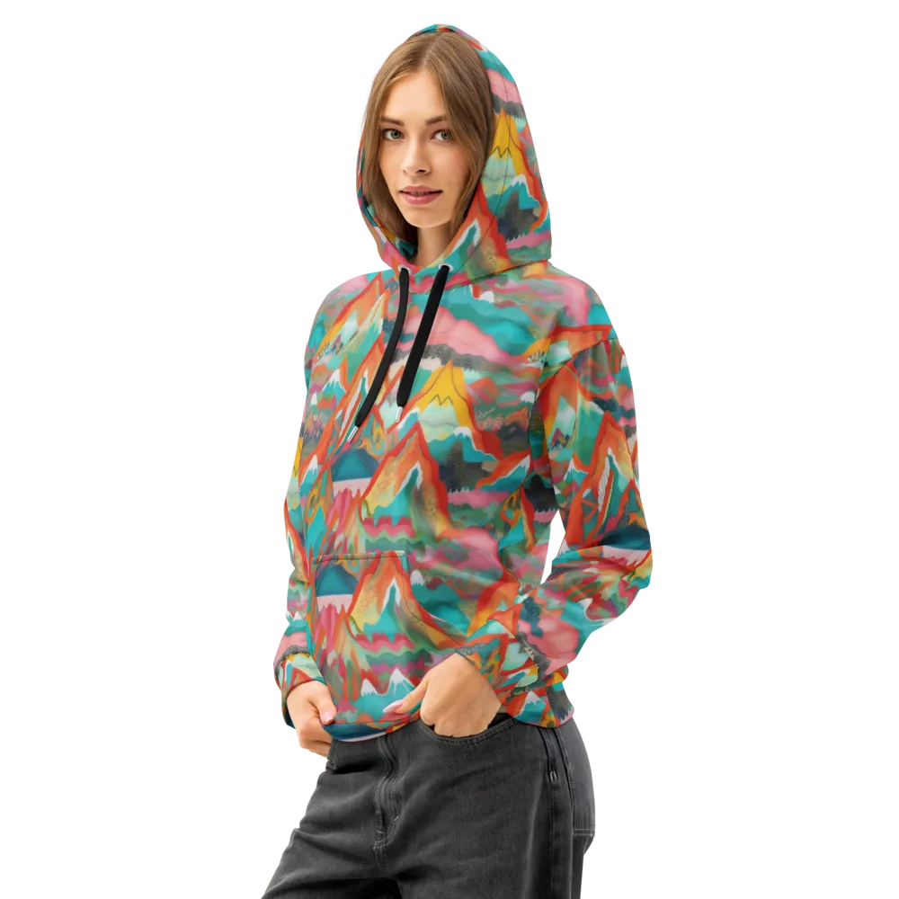 Chromatic Summits on Cotton Hoodie — Left Front